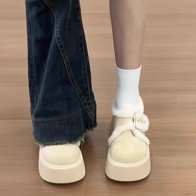 厚底增高勃肯棉鞋女冬