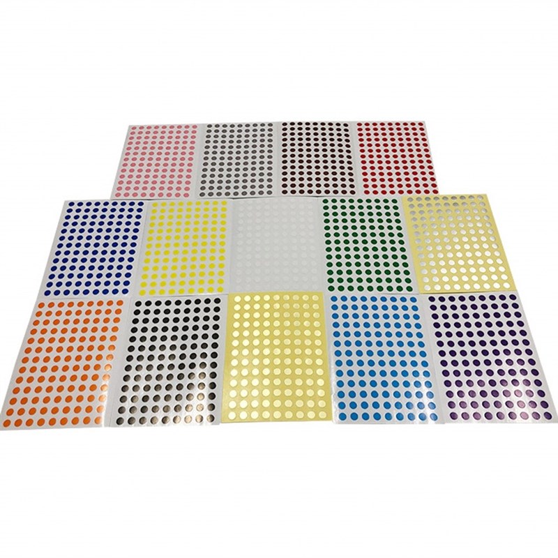 极速12Sheets/Pack 8mm Round Dot Candy Color Label Self Adhes