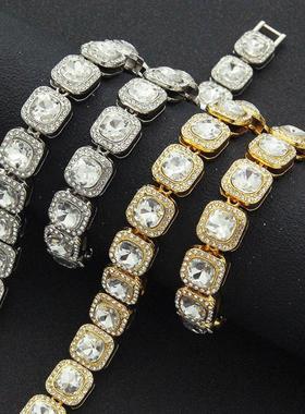 Hip-hop mens short square diamond full diamond Cuban chain