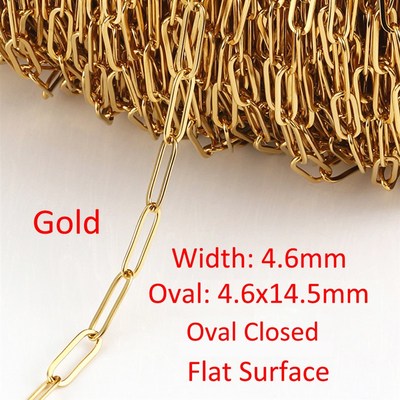 No Fade 2Meters Stainless Steel Chain Gold Chains for Neckla