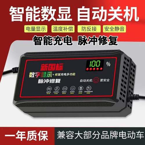 自动断电 两轮三轮电动车电瓶车充电器48V60V72V超级快充电车通用