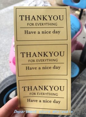 30PCs/PACK 8x5.5CM rANsPAreNt  HANK YO stiCKer PersONAlize