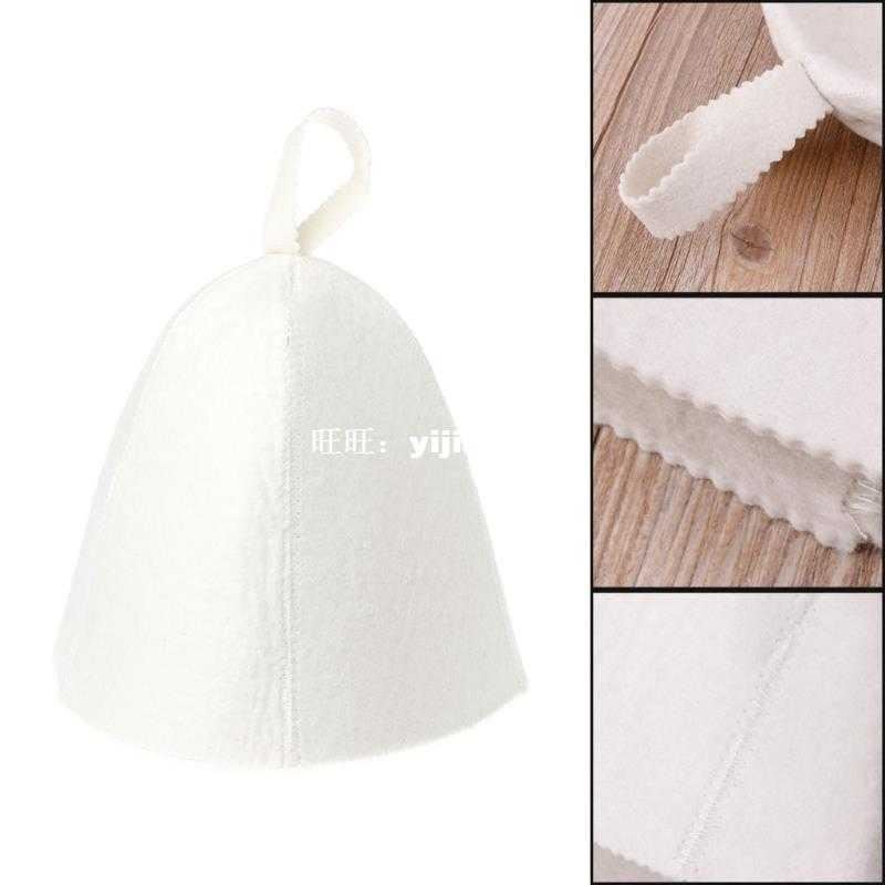 极速New White Wool Sauna Hat Anti Heat Cap For Bath House He
