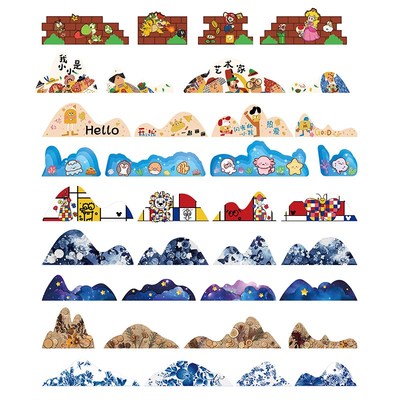 极速蒙德里安幼儿园墙面装饰品环创材料主题文化画展布置美术教室