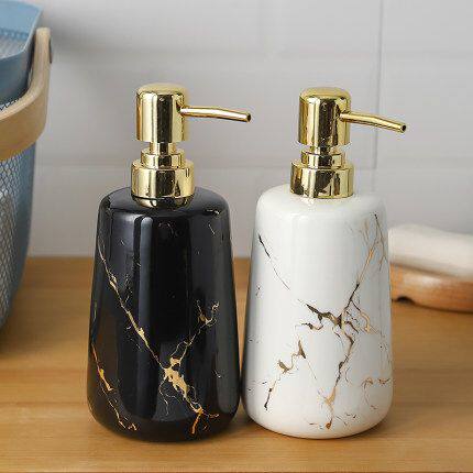 极速Marble Texture 400ml Liquid Soap Dispenser Golden Pressi