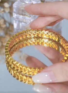 合金手镯  麦穗 典雅设计感时尚麦穗精美卡扣手镯百搭轻奢古法