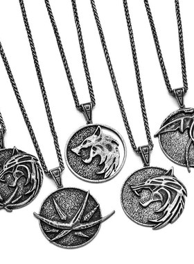 Wolf Head Necklace Witcher Pendant Witcher Witcher Pendant M