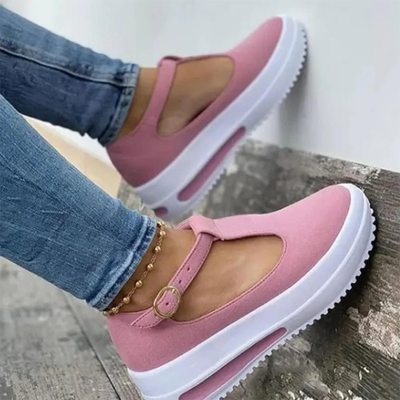 2021 Casual sandals Women Shoes Flock Buckle Strap Woman Sne