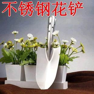 加厚不锈钢小铲子花铲铁锹铁铲户外家用养花304不锈钢铲园艺工具