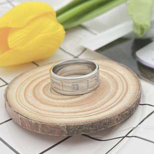 Diamond ring men and women rose gold ins ring titanium steel