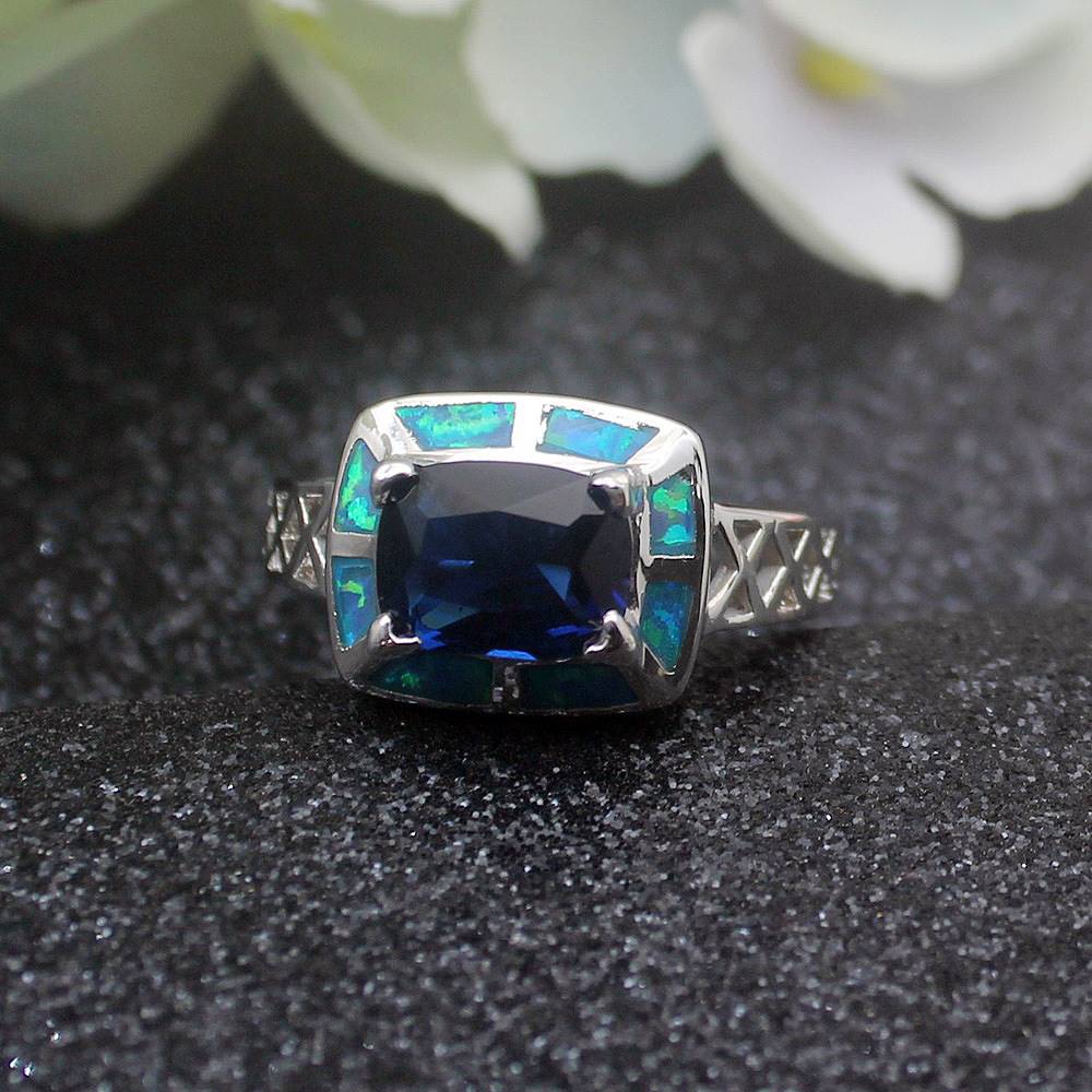 -Elmosa Square Opal Opal Ring