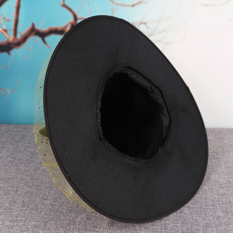 Halloween Leather Mesh Witch Hat Child Adult Mage Hat Fancy