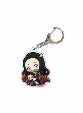 新品Cute Anime Demon Slayer Acrylic Keychain Fashion Brinco
