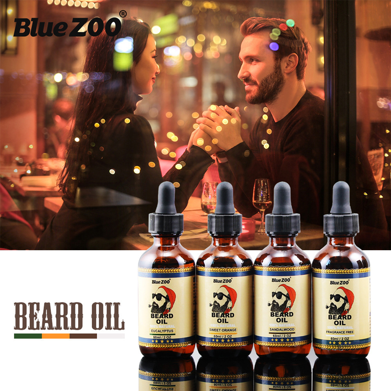 60mL beard oil care modeling sandalwood beard oil 4 flavors