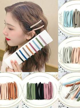 5PcsSet Candy Colors Hair Clips For Girls Women Simple Basi