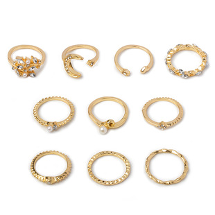 Moon Star Matching Rings for Women Anillos Mujer Gold Ring S