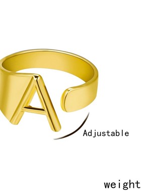 Chunky Wide Hollow A-Z Letter 3Colors Metal Adjustable Openi