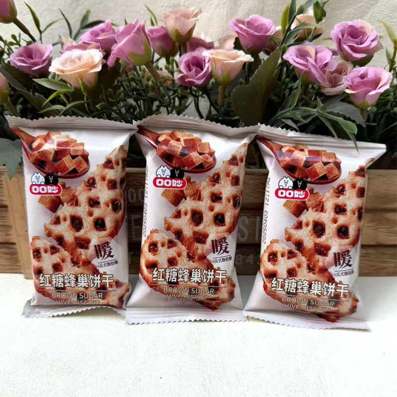 口口妙蜂巢饼干红糖芝麻味夹心饼干整箱10斤