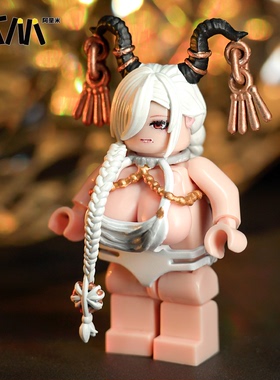 碧蓝航线鳂尾张波光潋滟美女胖泳装手办女士乐高人仔人偶积木模型