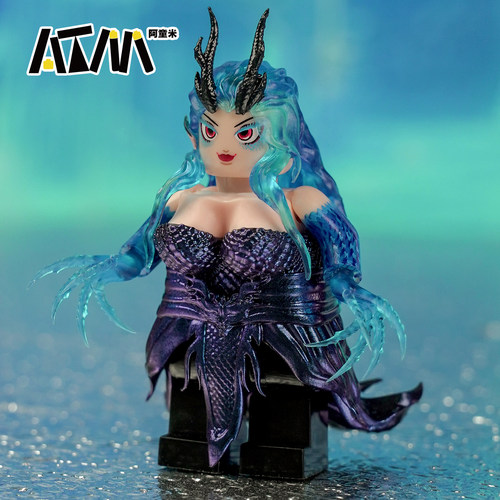 西海龙王敖闰哪咤乐高人仔魔童闹海积木小人偶高还原手办玩具模型