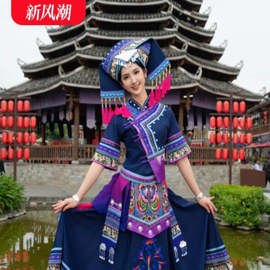 新广西壮族服装少数民族成人女装演出服苗族瑶族土家族服装旅拍服