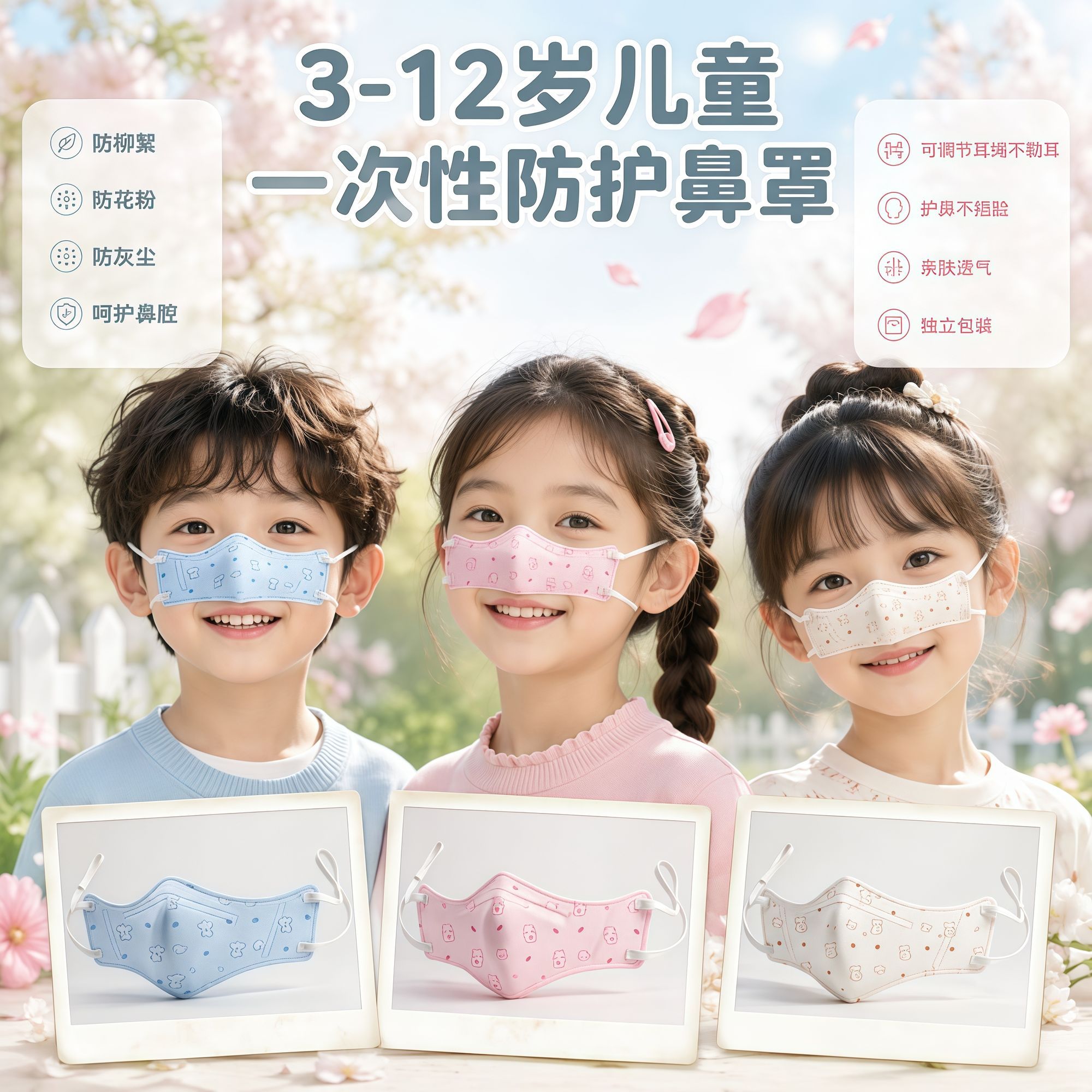 儿童鼻炎鼻罩可调节耳挂图片
