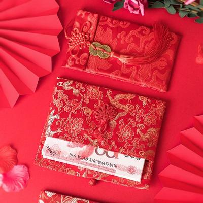 超级大红色包绒布新婚包封2022乔迁之喜宝宝满月布艺改口费高档