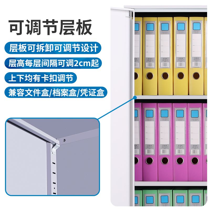 。万祝办公室档案资料文件柜铁皮矮柜带锁凭证收纳柜A4卷宗桌边柜