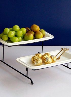 Multilayer Serving Platter Decorative Metal Rack Plate Dish