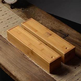 长方形抽拉盖竹盒定做竹质檀香线香盒包装盒定制小号茶刀木盒定制