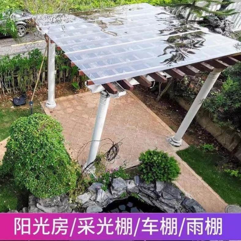 厂销厂促阳台透明遮雨板PC透明雨棚平面pc耐力板温室大棚车品