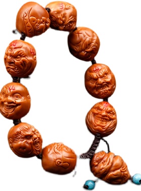 橄榄核手串民族风恶僧短圆款手工雕刻橄榄胡苏工文玩天然南工手链