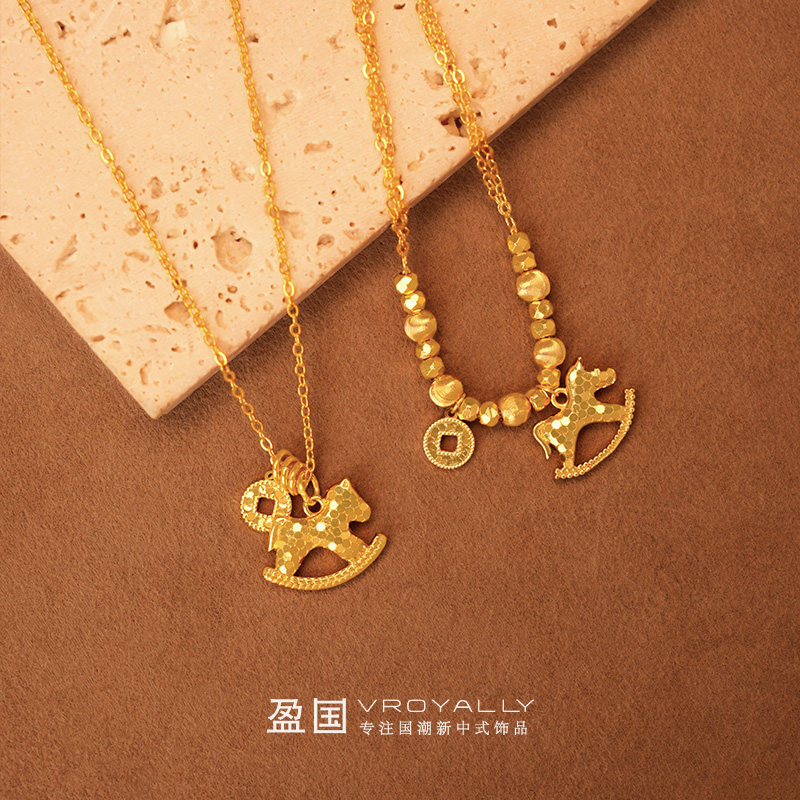 盈国国潮可爱小马手链碎冰冰金色时尚轻奢百搭款精美,饰品/流行首饰/时尚饰品新,项链,淘宝优惠券,粉丝福利购,淘宝优惠卷