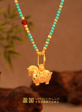 唐马吊坠新中式可爱小马