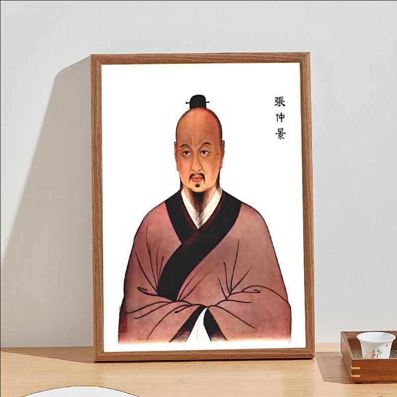 医圣张仲景画像古代十大名医相框摆台中医馆药店人物装饰挂画摆件
