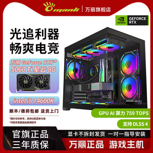 8GB 办公游戏电竞AI渲染直播黑色海景房 万丽 5060Ti 14600KF星云显卡台式 电脑主机DIY组装 14400F RTX 12400F