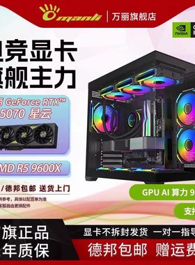 万丽 RTX 5060Ti 8G/16G+R5 9600X+16G/32G 星云 显卡台式电脑主机DIY组装办公游戏电竞AI渲染直播黑色海景房