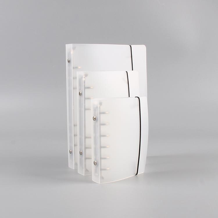 镭射 PP磨砂半透明绑带活页夹 A4B6A7 6孔活页本外壳 手账本