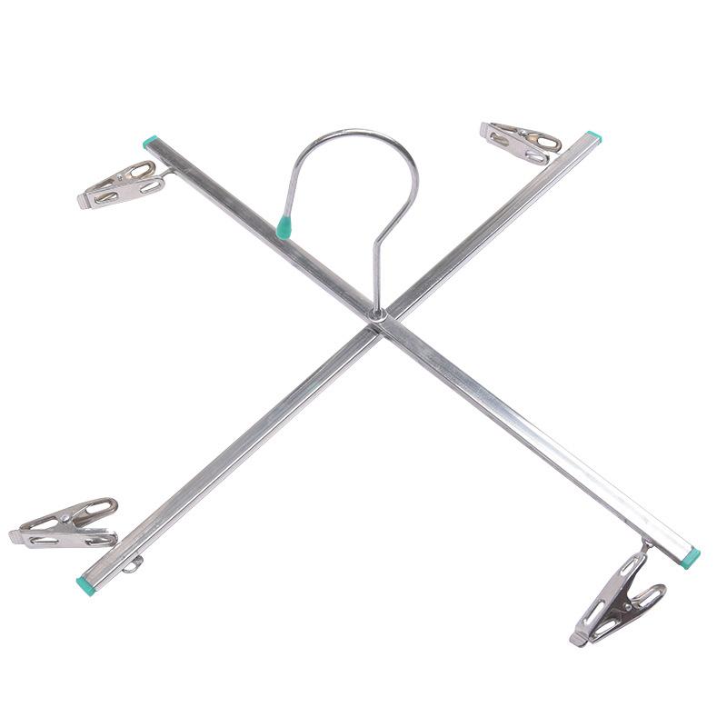 70YF 304不锈钢4夹裤架十字裤夹折叠衣架晒牛仔晾晒架四头衣夹子