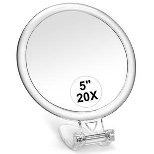 跨境廠家新款 10X15X20X30X倍手持放大化妝鏡便攜折疊鏡放大戴假睫