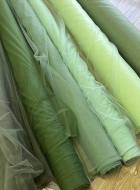 国风绿色系网纱布幼儿园环创布置吊饰网纱布料婚礼背景婚纱软纱幔