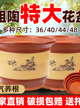 加厚陶瓷花盆清仓特大号陶土花盆家用紫砂兰花盆庭院发财树铁树盆