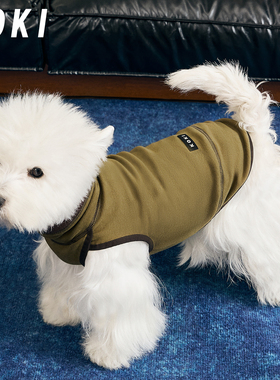 KOKI宠物打底衣无袖背心保暖高弹德绒防脏秋冬护肚背心中小型犬
