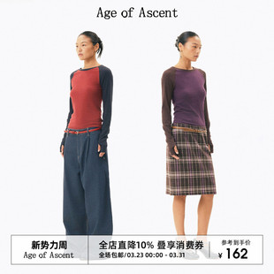 回溯复古主义插肩袖 Age 经典 Ascent 撞色暖阳绒显瘦针织打底