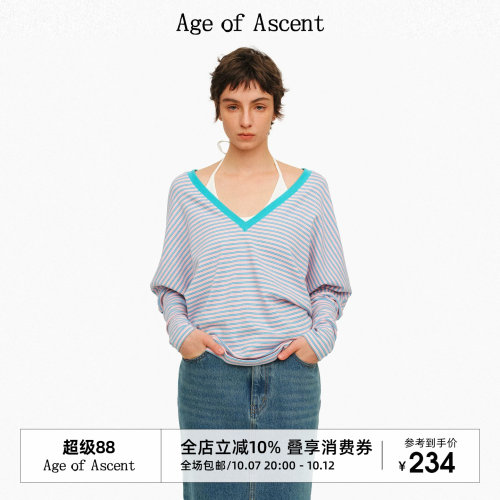 AgeofAscentV领蝙蝠袖显瘦T恤