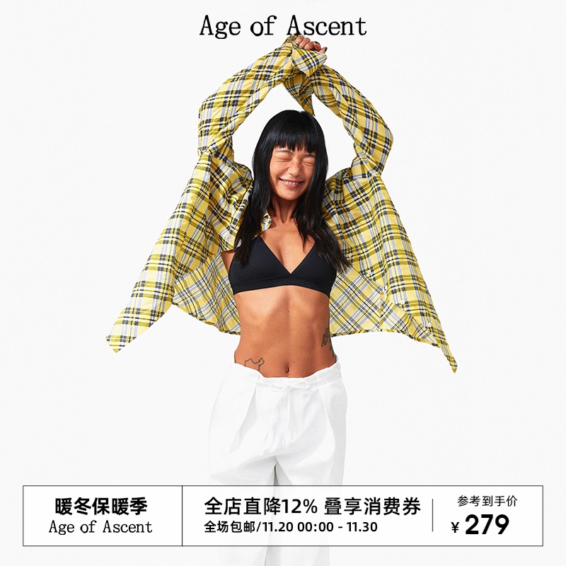AgeofAscent格纹宽松防晒衬衫