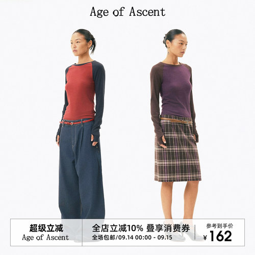 AgeofAscent复古插肩撞色针织