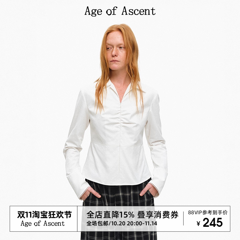 AgeofAscent古巴领捏褶衬衫