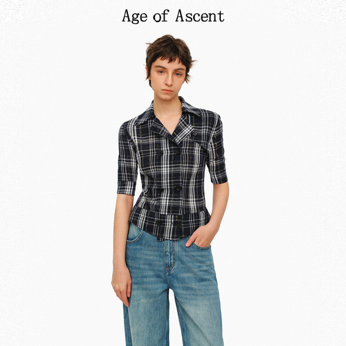 AgeofAscent收腰短袖衬衫上衣