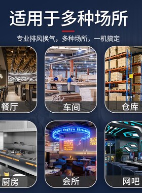 外转子离心风机厨房商用抽风机大吸力工业3M80v超静音强力大功率